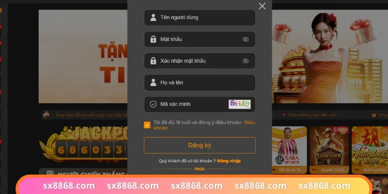Giao diện đăng ký SX88 thông minh mới nhất